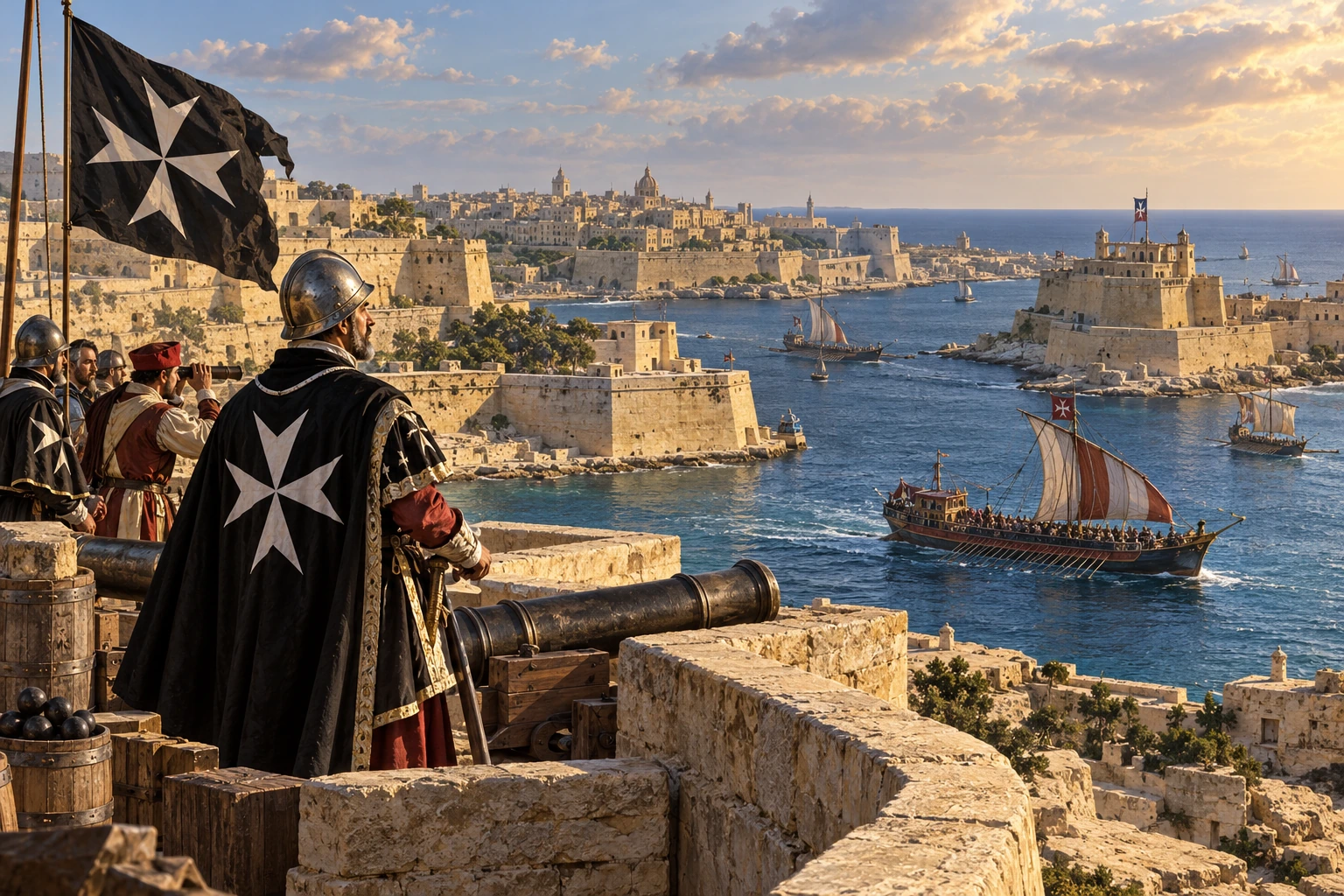 Historical-inspired illustration for Malta
